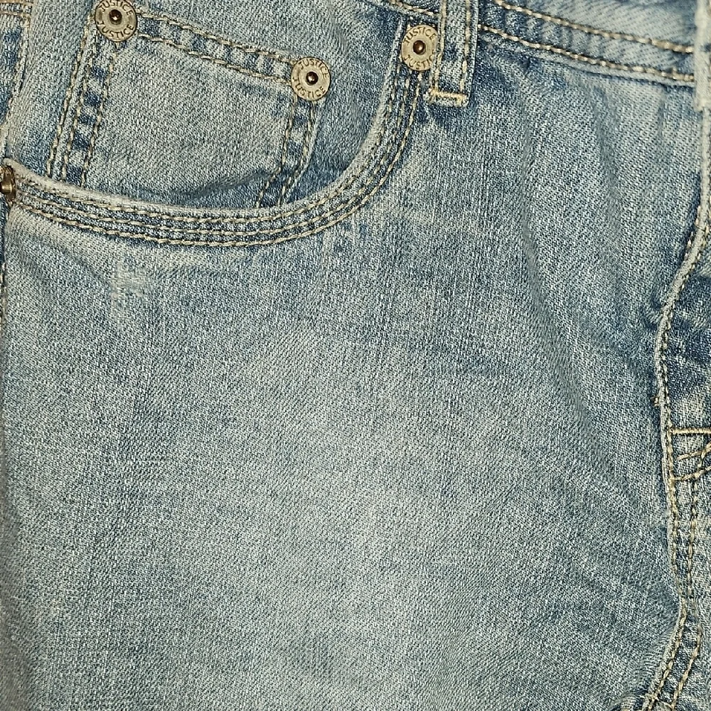 Justice Girls  Light Blue Denim Patchwork Jeans Size 16½